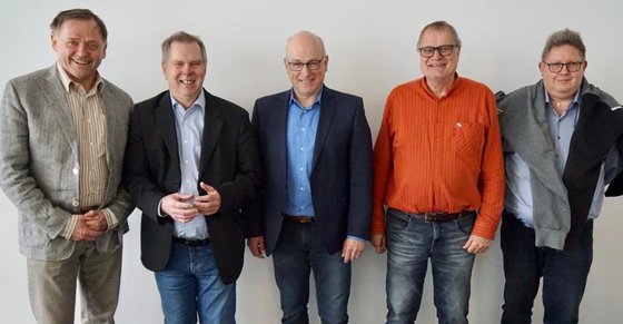 Das LVR-Präsidium für die kommenden vier Jahre (v.l.n.r.): Klaus-Dieter Welker (Vizepräsident Sport), Klaus Lotz (Präsident), Stefan Kölsch (Vizepräsident), Kai Mader (Vizepräsident Finanzen), Achim Bersch (Geschäftsfüher).